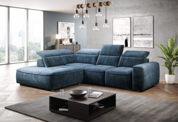 Ecksofa in Farbe blau