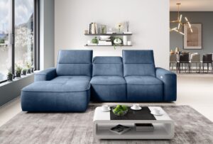 bequemes ecksofa links in blau