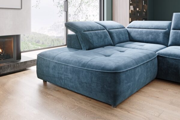 XL blaues Ecksofa Zoom