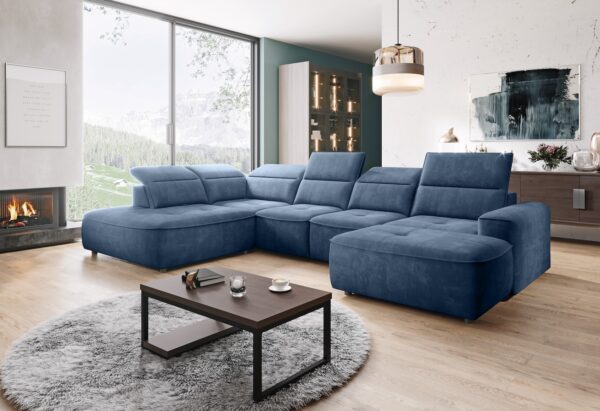 Ecksofa xl in Farbe blau