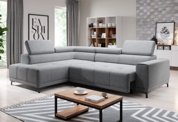 Ecksofa mit Relaxfunktion in Grau