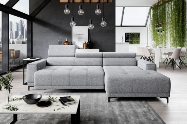 Elektrisch verstellbares Sofa in Grau