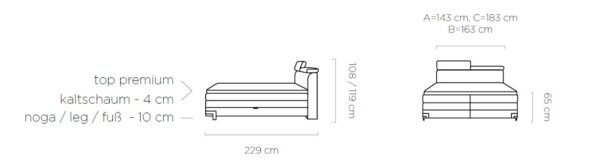 Kano Boxspringbett Skizze