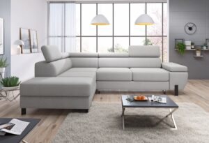 Molina Ecksofa grau im Wohnzimmer