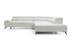 Palladio L Ecksofa Leder Weiss