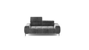 2er Sofa in Farbe Anthrazit Stoff Solar