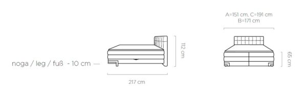 Viano Boxspringbett Skizze